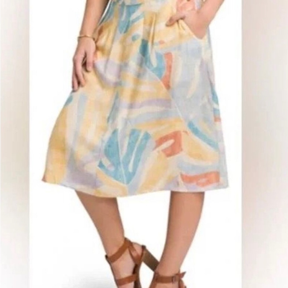 Prana Willow Sways Palm Print Midi Skirt